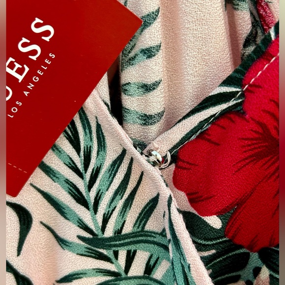 NWT GUESS Jaydee Maxi Wrap Dress Pink Bahama Floral Size M - Picture 7 of 10